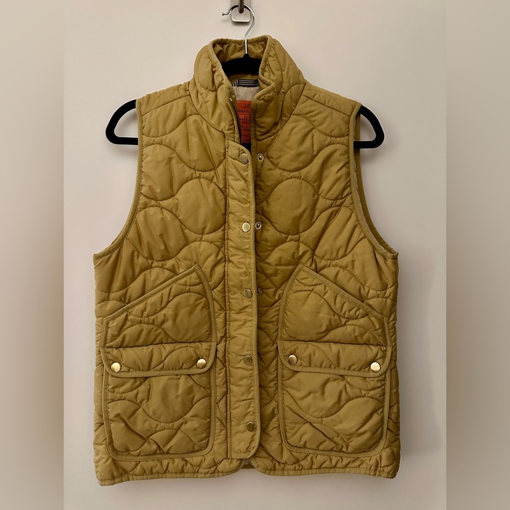 J. Crew Quilted Vest Muted Gold | SZ M